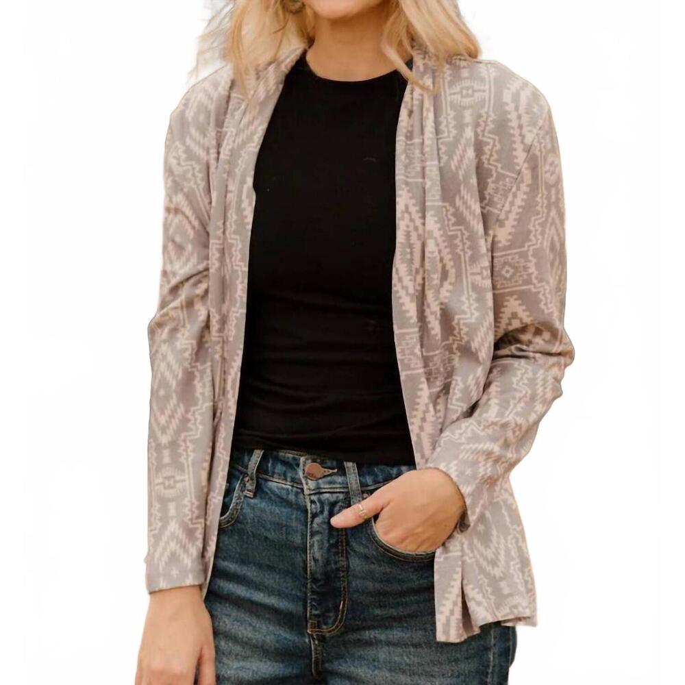 NEW STERLING KREEK smoke over sand cardigan in beige